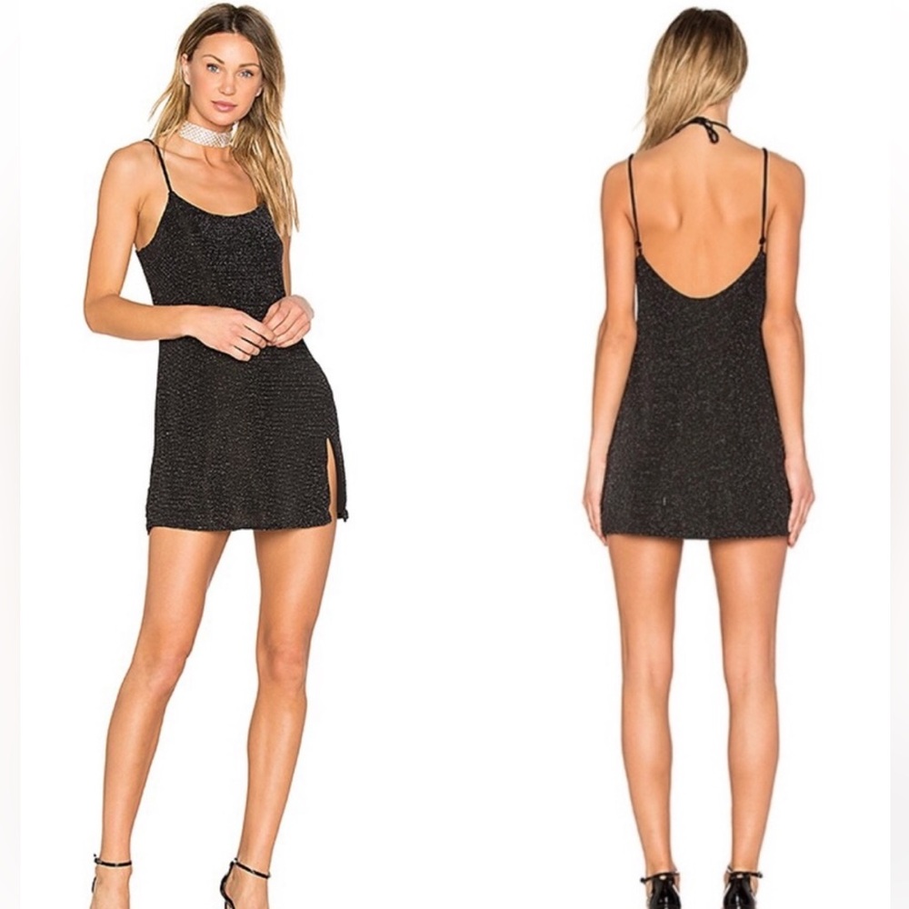 NBD Revolve Jaxon Mini Dress in Black & Silver